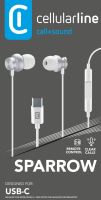 Sluchátka Cellularline SPARROW s konektorem USB-C, bílá (4)