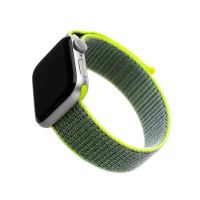 Nylonový řemínek FIXED Nylon Strap pro Apple Watch 42/44/45mm, tmavě limetkový
