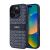 DKNY PU Leather Repeat Pattern Tonal Stripe Case for iPhone 16 Pro Blue