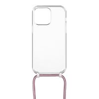 Pouzdro FIXED Pure Neck s růžovou šňůrkou na krk pro Apple iPhone 14 Pro
