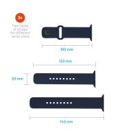 Set silikonových řemínků FIXED Silicone Sporty Strap pro Apple Watch Ultra 49mm, modrý (4)