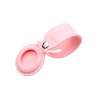 Silikonové pouzdro s popruhem FIXED Silky pro Apple AirTag, růžové (3)