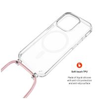 Pouzdro FIXED MagPure Neck s růžovou šňůrkou na krk pro Apple iPhone 16 (3)