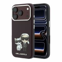 Karl Lagerfeld PU Semi Wrap Smooth Sketch Bodies Magsafe Case for iPhone 18 Pro Max Burgundy
