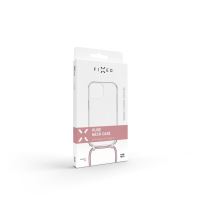 Pouzdro FIXED Pure Neck s růžovou šňůrkou na krk pro Apple iPhone 15