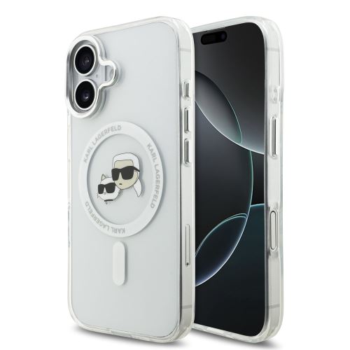 Karl Lagerfeld IML K&CH Heads Metal Frame MagSafe Case for iPhone 17 Transparent