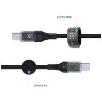 Nabíjecí a datový kabel FIXED s displejem s konektory USB-C/USB-C a podporou PD, 1.2m, USB 2.0, 100W, černý (4)
