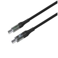 Nabíjecí a datový kabel FIXED s displejem s konektory USB-C/USB-C a podporou PD, 1.2m, USB 2.0, 100W, černý (2)