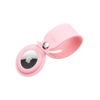 Silikonové pouzdro s popruhem FIXED Silky pro Apple AirTag, růžové (4)