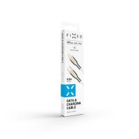 Krátký nabíjecí a datový opletený kabel FIXED s konektory USB-C/Lightning a podporou PD, 0.5 m, MFI, bílý (7)