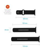 Set silikonových řemínků FIXED Silicone Sporty Strap pro Apple Watch 42/44/45mm, černý (4)