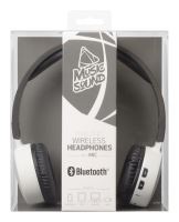 Bluetooth sluchátka MUSIC SOUND s hlavovým mostem a mikrofonem, černo-bílá