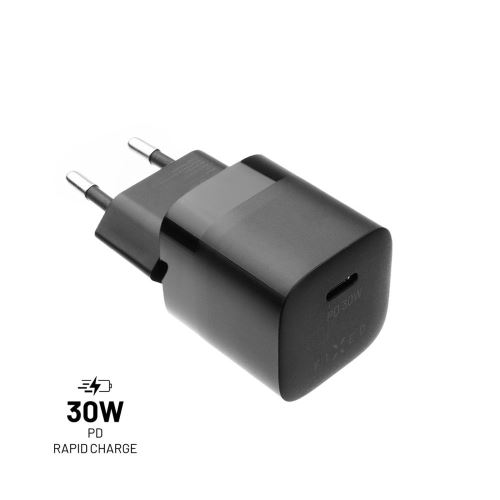 Síťová nabíječka FIXED Mini s USB-C výstupem a podporou PD, 30W, černá