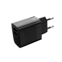 Síťová nabíječka FIXED s 2xUSB výstupem, 17W Smart Rapid Charge, černá (1)