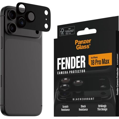 PanzerGlass FENDER hliníková ochrana fotoaparátu iPhone 18 Pro Max Black (černý)