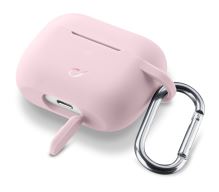 Ochranný kryt s karabinou Cellularline Bounce pro Apple AirPods Pro, růžový