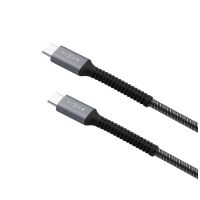 Nabíjecí a datový odolný kabel FIXED Armor s konektory USB-C/USB-C a podporou PD, 1.2 m, USB 2.0, 240W, šedý (1)